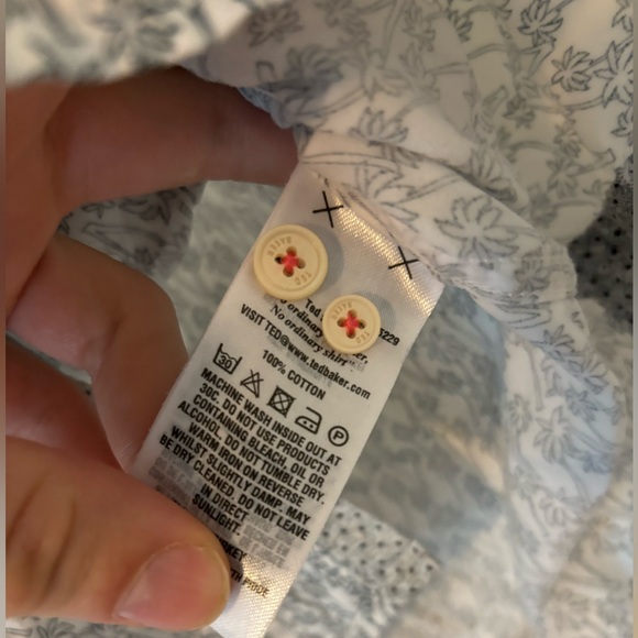 Ted Baker Mens Button Down with Palm Trees Sz 2 - Picture 4 of 6